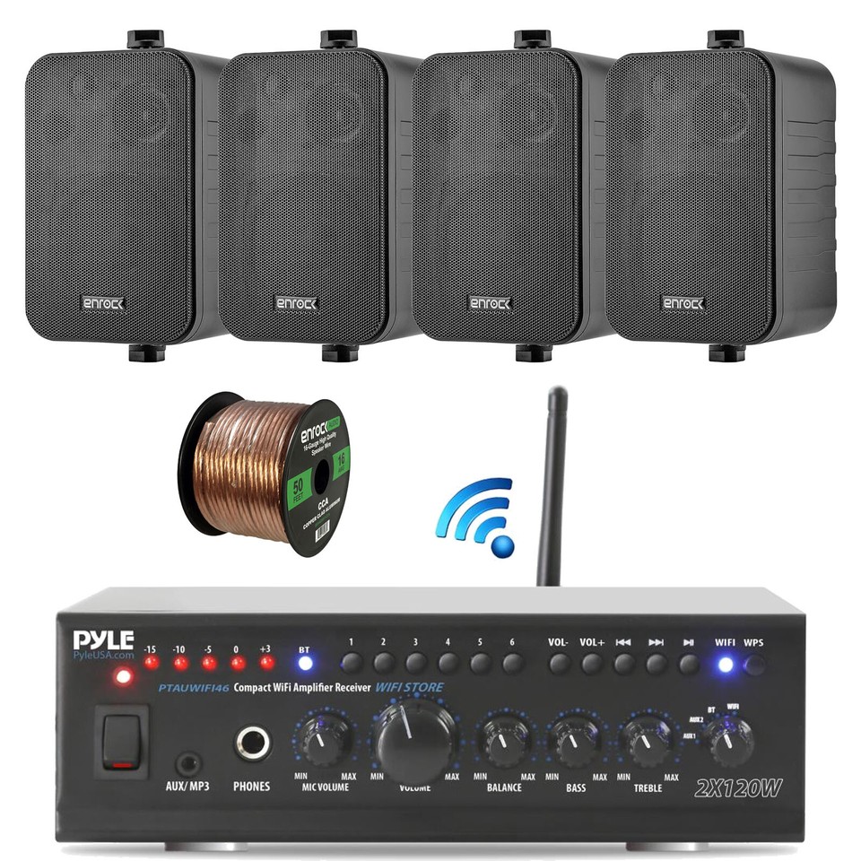 ayudar número Actriz Pyle WiFi Bluetooth Stereo Amplifier, 2x 4" 200 Watt Speakers, Wire - Bundle | eBay ayudar número Actriz Pyle WiFi Bluetooth Stereo Amplifier, 2x 4" 200 Watt Speakers, Wire - Bundle | eBay