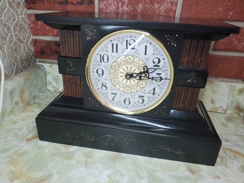 Unique Antique Ansonia Cast  Iron Victorian 1900's  Mantel Clock. Refurbished  - Bild 2 von 22
