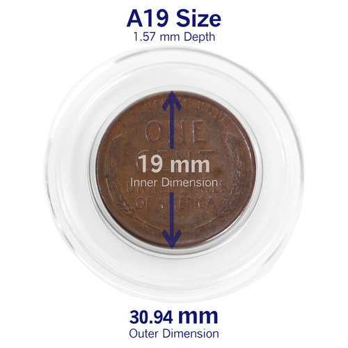 250 Penny Direct Fit Münzkapsel 19 mm Halter Cent Größe A19 Bulk - Bild 3 von 3
