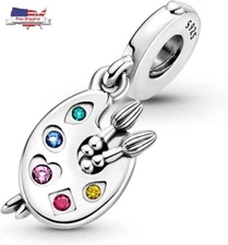 Charms Bracelet Artist'S Palette Dangle Charm Authentic 925 Silver Charm New USA