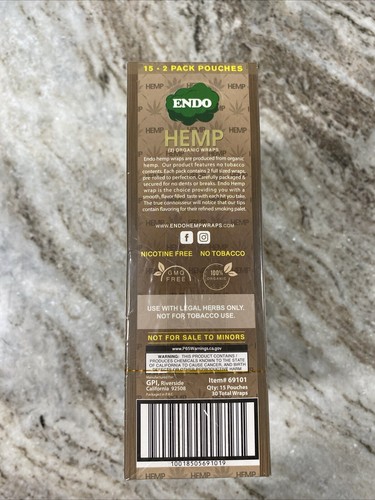 ENDO ALL NATURAL ORGANIC RUSSIAN CREAM WRAPS PRE-ROLLED W/ WOOD TIPS - 15CT DSP - Picture 3 of 3