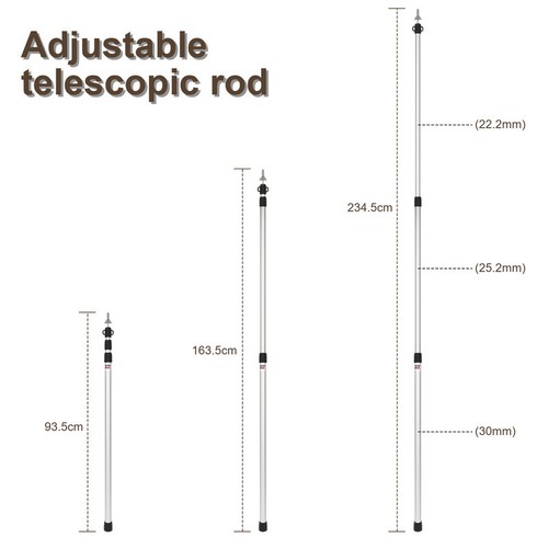 4x/8x Zeltstange Zeltstangenspanner für Tent Teleskop Halter Alu 87.5-234.5cm - Bild 2 von 13