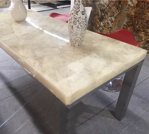 48"x24" Marvelous Design Quartz Stone Dining Tabletop Crystal Kitchen Island Top - Picture 3 of 6