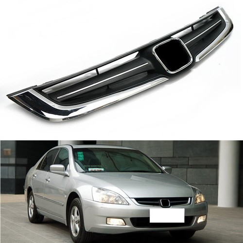 Parrilla de malla de parachoques superior cromada ABS para Honda Accord 2005-2007 séptimo - Imagen 2 de 6