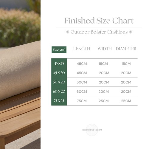 Bolster Cushions with Covers, Water Resistant, Patio, Rattan, Yoga, Orthopaedic - Picture 39 of 116