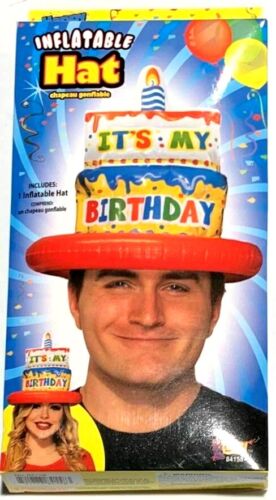 Mütze AUFBLASBAR HAPPY BIRTHDAY Kuchen Party Witz Erwachsene IT'S MY Geschenk Blow Up - Bild 6 von 14