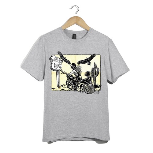 Route 66 Biker T-Shirt Unisex Motorcycle Rider Desert Road Tee Vintage Travel - Picture 12 of 20
