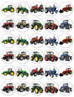 30 x Tractors Themed Edible Cupcake Toppers Edible Wafer Paper Fairy Cake