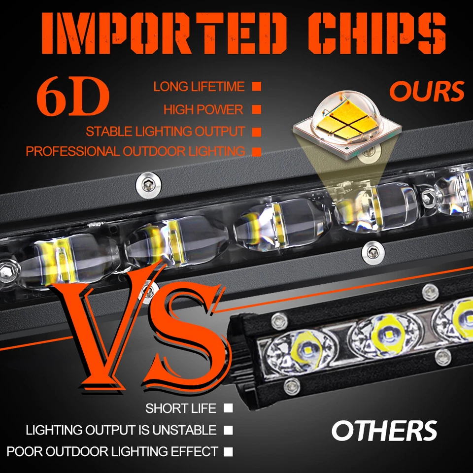 Barra de luz LED curva 20 26 32 38 44 50" fila única delgada conducción todoterreno ATV SUV Foto 4 de 4