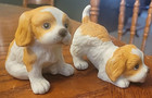 Vintage Homco Jack Russell Terrier Puppy Dog Figurines #1407 Set Of 2