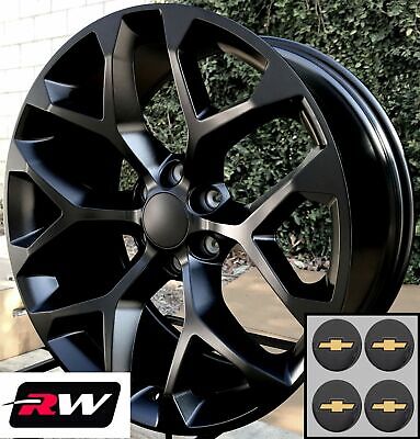 22 Inch Chevy Silverado Oe Replica Snowflake Wheels Satin Black Rims 22 X9 Ebay