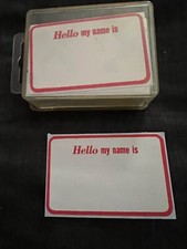 100 Vintage AVERY Self-Adhesive HELLO MY NAME IS .. RED Name TAG Badges LABELS