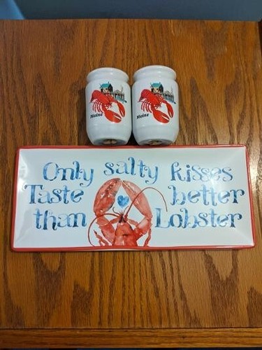 Certified International My Beach Lobster Tray - Maine Lobster S-P Shakers