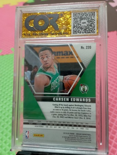 CARSEN EDWARDS 2019-20 PANINI Mosaic RC NBA card (COR-9.5 Gem Mint) - Picture 5 of 5