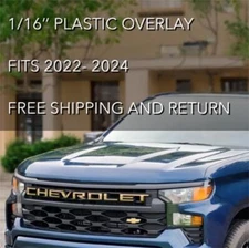 Overlay Grill Letters Inserts 2022 2023 2024 2025 Silverado Gold NOT VINYL