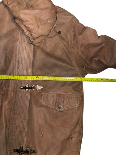 Colebrook Jacke Herren M Leder Vintage Full Zip Feuerwehrmann Distressed 80er schwer - Bild 13 von 16
