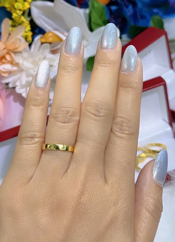 3mm 24K Solid Gold Square Flat Handcraft Wedding Band Ring. Size 7, 3.95 Grams - Picture 4 of 18