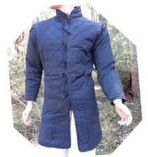 New Medieval thick padded Blue Gambeson With Removable Sleeve Armor reenactment