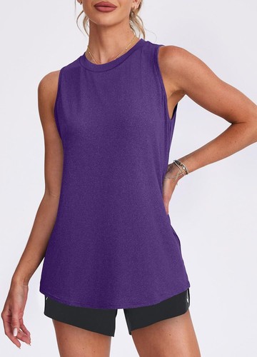 Womens Workout Tank Tops Lightweight Sleeveless Shirts for Women Loose Fit Tops - Picture 6 of 45