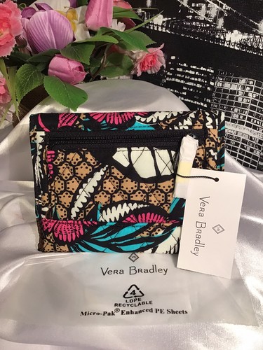 Vera Bradley Euro Geldbörse Signatur Baumwolle Canyon Road (nicht mehr produziert) Neu mit Etikett UVP 49 $ - Bild 2 von 9