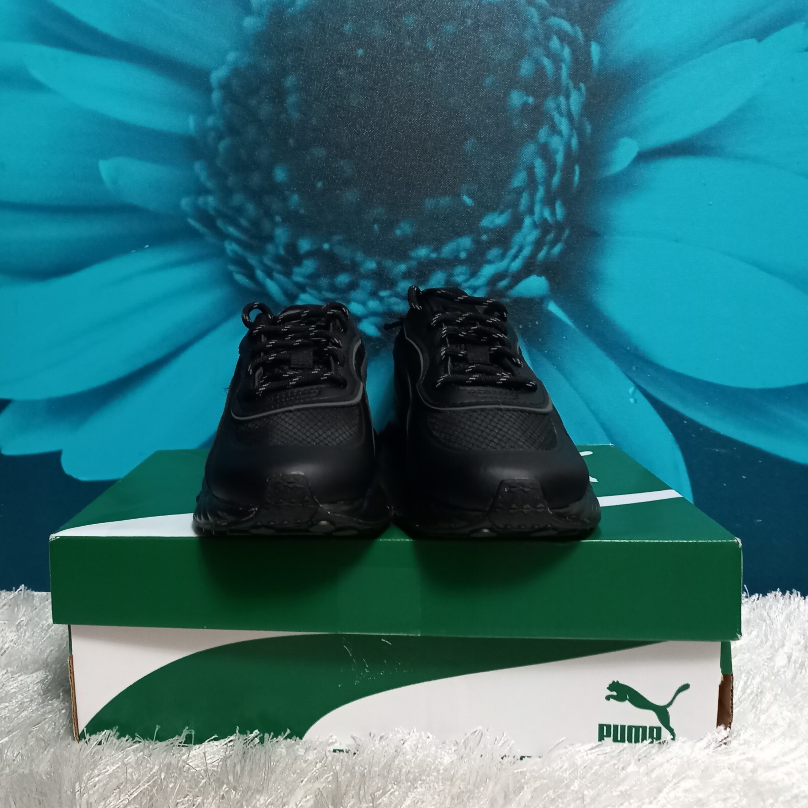 PUMA Wild Rider Trainers in Grip Black/Dark Shadow Grey, Children's size 13 image 3