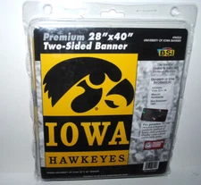 Iowa Hawkeyes two-sided premium banner, 28x40, BSI Products, mint in package