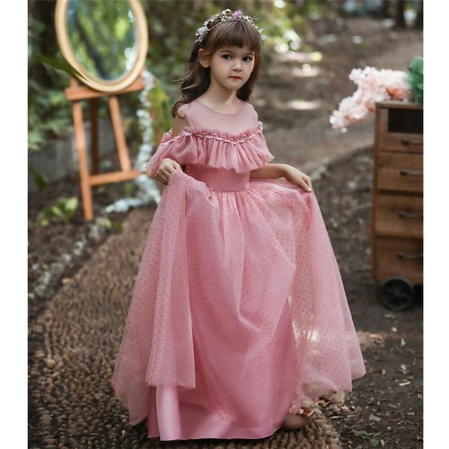Flower Kids Girls Princess Long Dress Evening Party Girls Formal Gown Pageant - Picture 20 of 40