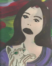 Rhonda  with Fleming   by  William Mayer new york artist surreal  impressionist