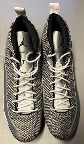 Air Jordan 12 Retro - METALLIC SILVER - (854567 100) Baseball Cleats - Size: 16 - Picture 5 of 6