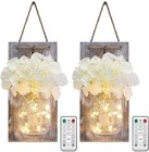 Wall Decor 2PCS Mason Jars Lights, Home Rustic Hanging Decoration Battery LED