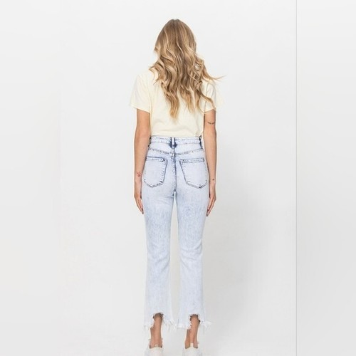 Jeans acampanados cortos de tiro alto lavados vintage Vervet 28 - Imagen 3 de 12