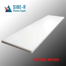 HDPE Plastic Cutting Board Sheet - 1/2" Thick - Natural - 12" x 12" - Food Grade