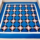 Handmade Ohio Star Patchwork Queen size Quilt top/topper Sewing/Quilt craft