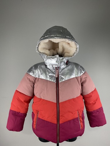 Boden 2-in-1 Padded Coat, 5-6 Yrs, Girls, Colorblock Metallic, Winter Warm - Picture 2 of 24