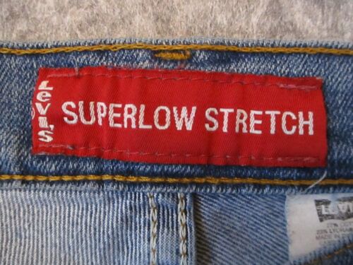 Levis 507 Jeans Youth 3 Blue Denim Superlow Slim Low Rise Black Batwing 27x31 - Picture 3 of 18