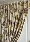 HARLEQUIN Lined Curtains 60"w 82"d Pinch Pleat Cream Floral Pr 1/2