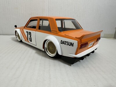 ギター JDM Distortion 1973 DATSUN 510 1973 Datsun 510 Black with Gold Wheels JDM Tuners Series 1