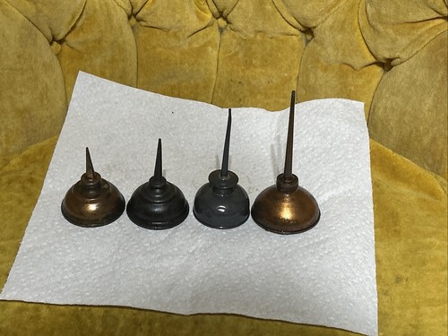 Vintage Mini Oil Can Lot 4 Train Plane Model Cars Trucks Brass Copper Free Shipn - Picture 4 of 9