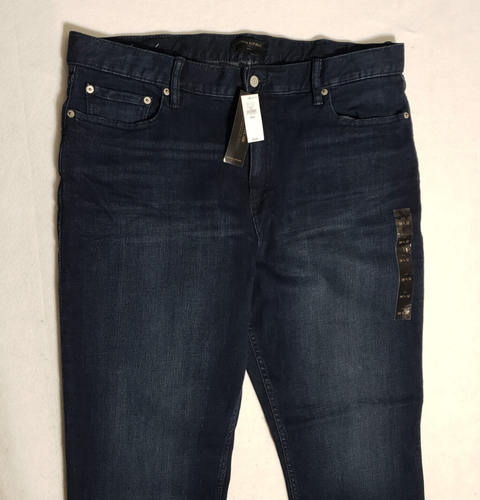 NUEVO Pantalones de mezclilla ajustados Banana Republic para hombre 38X32 pierna recta azul lavado oscuro nuevos con etiquetas - Imagen 2 de 10