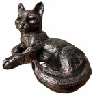 Miniature Basking Cat Ornament Statue Home Garden Frost Proof