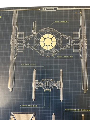 Star Wars TIE Fighter Special Forces Blueprint Design Metal Sign 19" x 11.5" - Picture 9 of 10