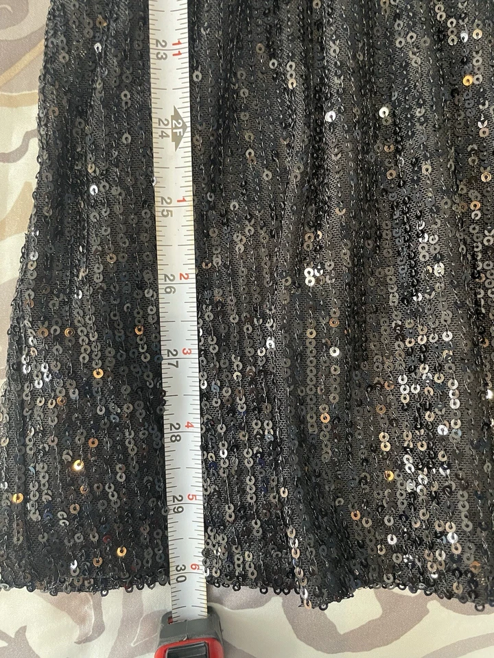 Sexy Mini Vestidos Para Mujer XS Lentejuelas Manga Abullonada Fiesta Cóctel Noche Foto 4 de 4