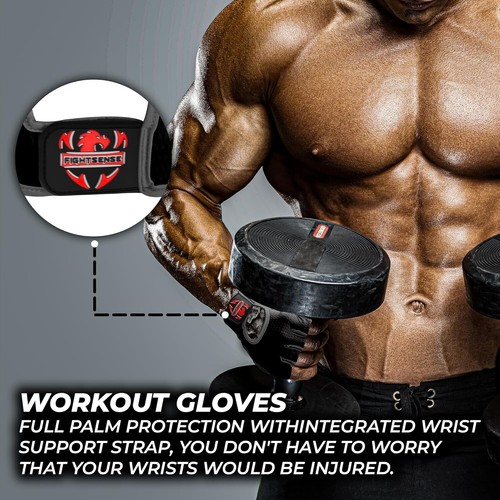 FIGHTSENSE Guanti da Allenamento, Impugnatura Antiscivolo, Guanti da Palestra Traspiranti per Uomo/Donna - Foto 24 di 30