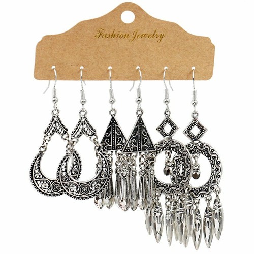 Boho Gypsy Earrings Tribal Ethnic Festival Tassel Hook Drop Dangle Jewelry Gift - Picture 11 of 40