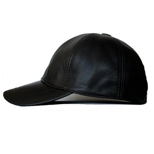White & Black Real Lambskin Leather Baseball Cap Hat 2 Pack - Picture 7 of 9
