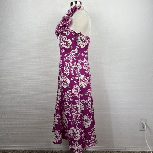 Michael Kors Collection Dress 6 Women Pink Orchid White Floral Silk Halter Italy - Picture 4 of 11