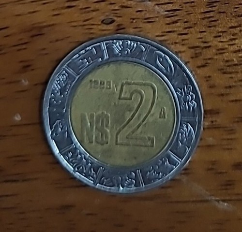 1993 $2 ESTADOS UNIDOS MEXICANOS COIN A COLLECTORS $2 PESO - Picture 2 of 3