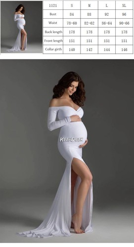 Pregnant Women Dress Maternity Stretchy Gown Split For Photography Photo Shoot - Picture 2 of 19