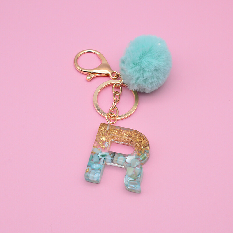Initial Letter Keychain A-Z - Silver Metal Alphabet Charm, Decorative Bag Accessory, Lobster Clasp & Split Ring - View #2