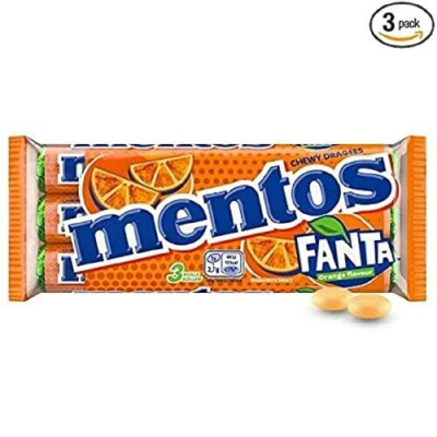 6X 3 Stück Mentos Fanta Orangengeschmack Rolle Dragees-NEU VERSIEGELT UK LAGER